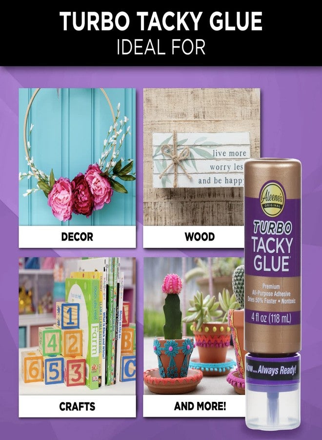 Aleene's Turbo Tacky Glue for Crafts in Always Ready Bottle, Strong Bond Adhesive, Nontoxic, Dries Clear, 4 fl oz - Image 5