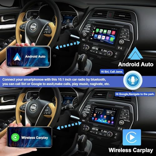 Adapter-Universe (4G RAM+64G ROM) Car Radio for Nissan Sentra 2013-2017, Android 13.0 10.1 Inch 5G WiFi Sentra Stereo Support Carplay/Android Auto,GPS Navigation with Bluetooth,Backup Camera 1080P,SWC/FM Radio - Image 3