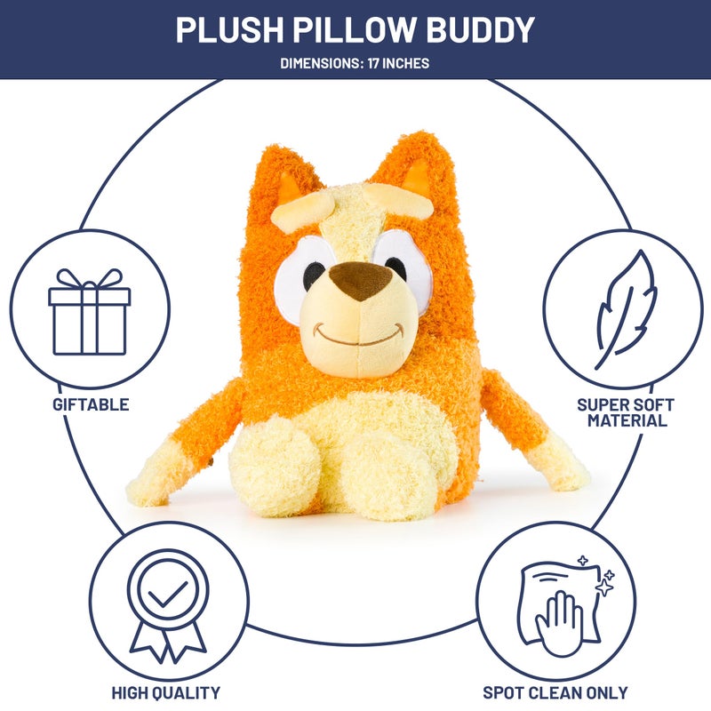 Jay Franco Bluey Bingo Fuzzy Plush Pillow Buddy - Super Soft Stuffed Pillow - Polyester Microfiber  17 Inches - Image 2