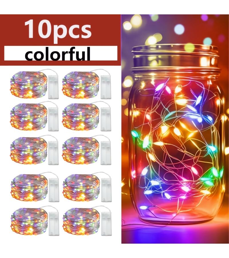 Generic 10 Pack Colorful LED Fairy String Lights 3M 30 Leds Handmade ...