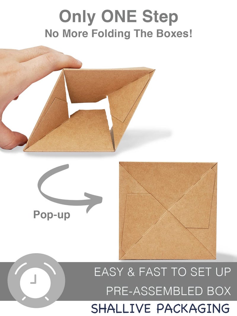 Shallive Kraft Cupcake Boxes Individual 60 Pcs with Inserts, Cocoa Bomb Packaing Single Brown Cupcake Containers Paper 3.5" Holders for Cookies, Pastries,Wedding Baby Shower Birthday Graduation - Image 2