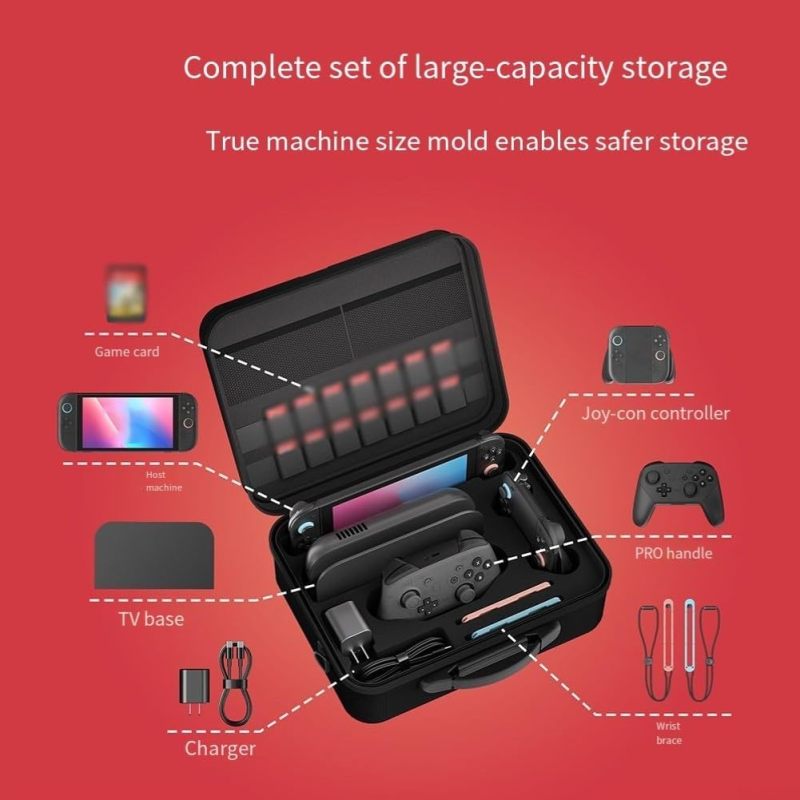 Nintendo Switch 2 Storage Bag: High-Quality Nylon, Multiple Carrying Options - Ample Accessory Storage, Stylish Portable Travel Case for On-The-Go Gamers - Image 5