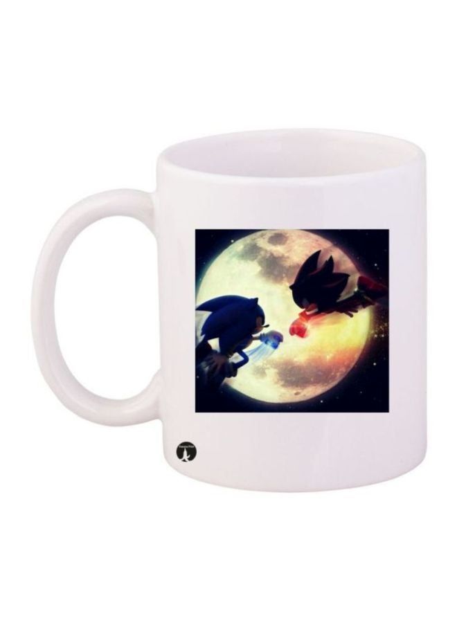 RKN Sonic Game Printed Coffee Mug White/Blue/Beige - Image 1