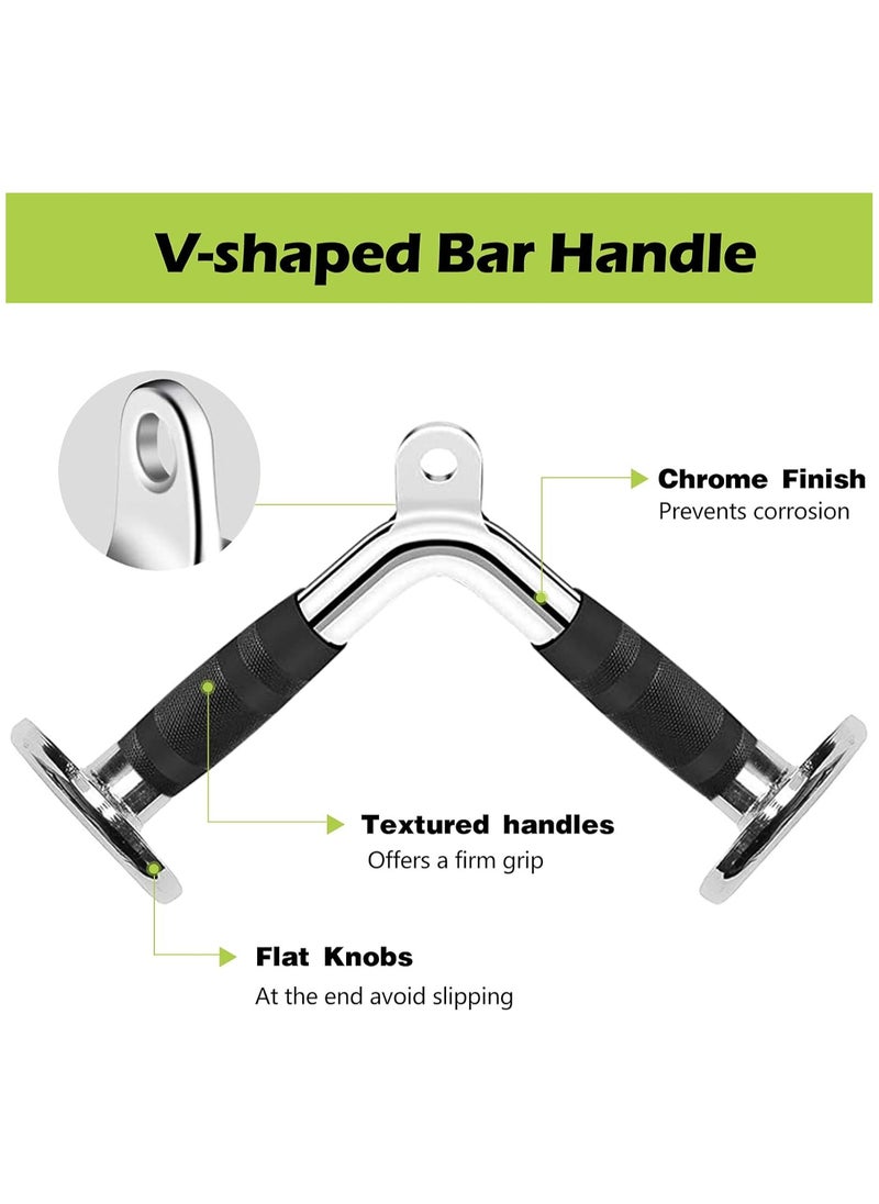 Generic Cable Machine Attachments LAT Pull Down Accessories for Home Gym, Pull Down Bar V Bar Cable Attachment, Tricep Press Down Bar Pulley System Machine  - Image 5