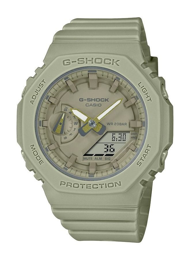 CASIO Casio Women Watch G-Shock Octagonal Smoky Monochromatic Stylish Solid Colors Analog Digital Brown Green Dial Resin Band GMA-S2100BA-3AD  - Image 1