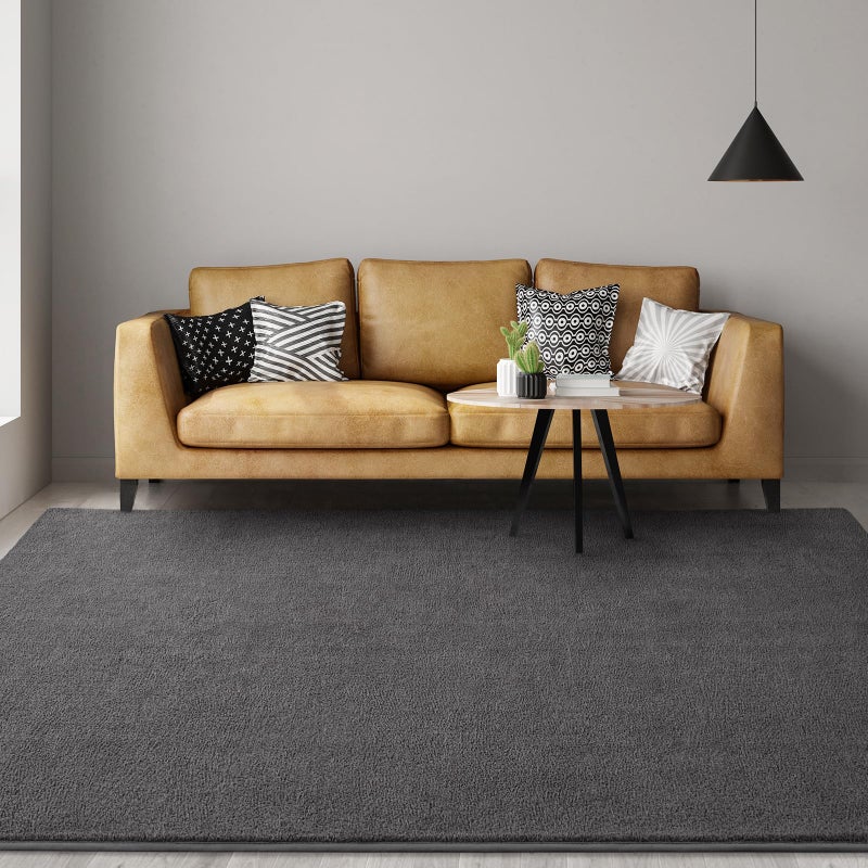 Gifeas Large Ultra Soft Modern Area Rugs for Living Room Bedroom, 5x8 Feet Dark Grey Thickened Memory Foam Indoor Solid Minimalist Carpets, Non-Slip Comfy Rug for Boys Girls Nursery Room Home Decor - Image 3
