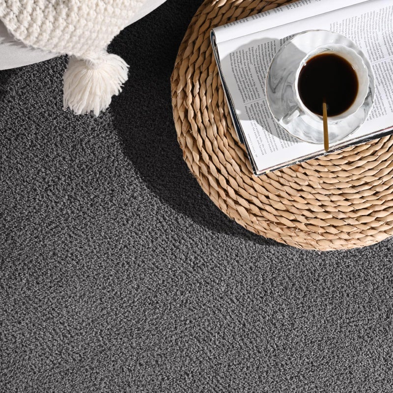 Gifeas Large Ultra Soft Modern Area Rugs for Living Room Bedroom, 5x8 Feet Dark Grey Thickened Memory Foam Indoor Solid Minimalist Carpets, Non-Slip Comfy Rug for Boys Girls Nursery Room Home Decor - Image 5