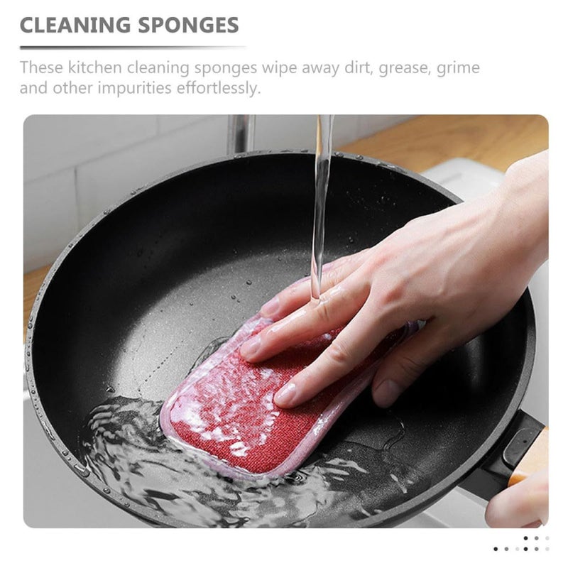 Thickened Linen Scrub Sponges 6 Pcs Heavy Duty Reusable Kitchen Dish Cleaning Sponge Set Compact Small Scrubbers For Household Wok Use Gray - Image 4