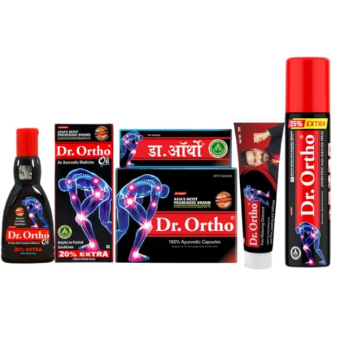 Dr. Ortho Dr.Ortho Combo Pack (1 Oil, 1 Capsule, 1 Spray & 1 Ointment) For Joint Pain, Neck Pain, Knee Pain, Muscle Pain - Image 1