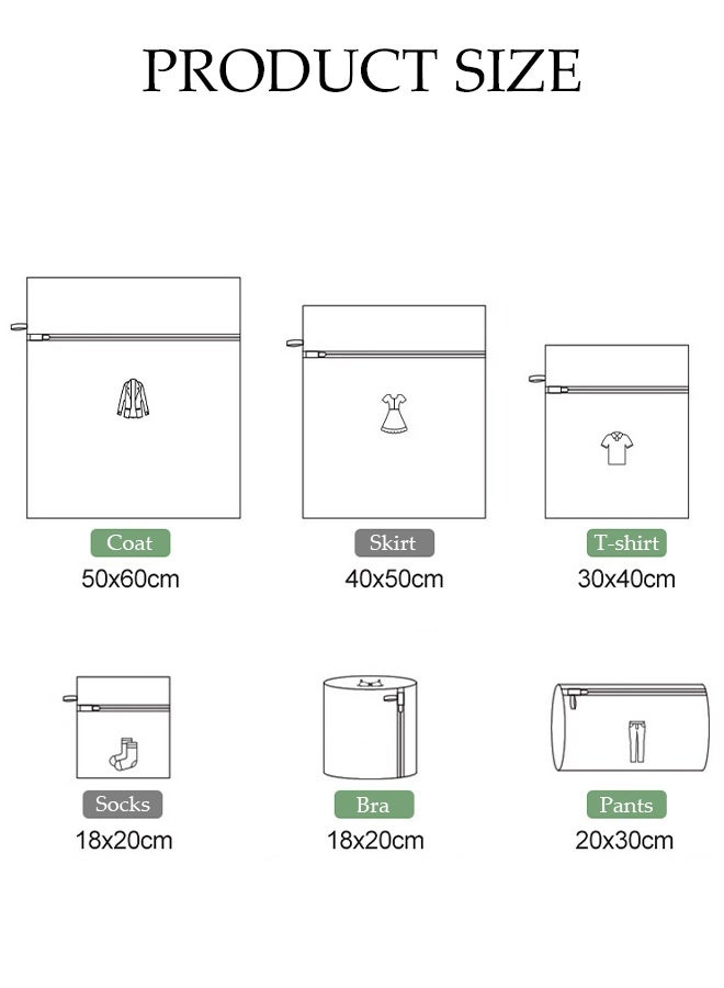 DUNISO 6 Pcs Mesh Laundry Bags,Thickened Fine Mesh Wash Bags Set for Delicates with Zipper, Lingerie Bags for Washing Delicates,for Jeans,Blouse,Stocking,Bra,Underwear - Image 3