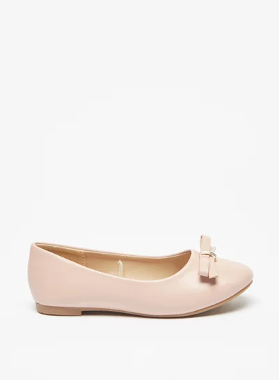 فلورا بيلا من شو إكسبرس Girls Slip On Round Toe Ballerina Shoes With Bow Accent By Shoexpress
