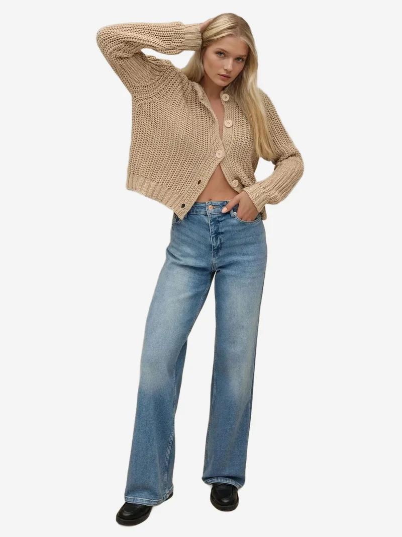 HICCUP Wide Leg Comfort Denim Jeans