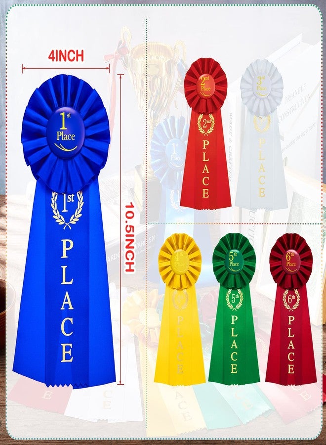 MTLEE Award Ribbon Victory Rosette Set 1st 2nd 3rd 4th 5th 6th Place Multicolored Award Contest Winner Ribbon for Competition Sports Event School Contests, 6 Pack(6 Pcs) - Image 2