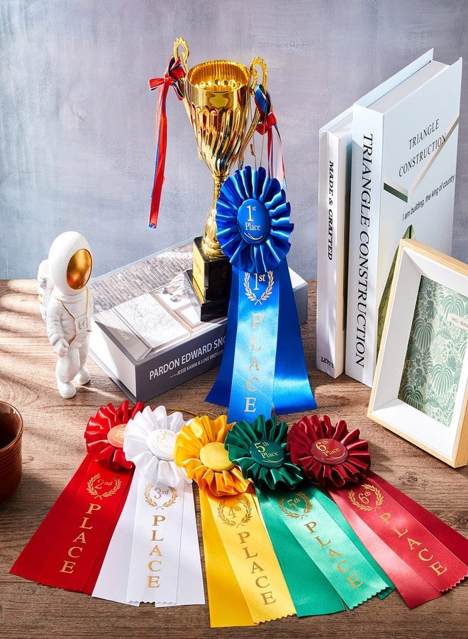 MTLEE Award Ribbon Victory Rosette Set 1st 2nd 3rd 4th 5th 6th Place Multicolored Award Contest Winner Ribbon for Competition Sports Event School Contests, 6 Pack(6 Pcs) - Image 4