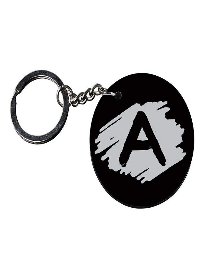 Anuman007 | Alphabet A keychain | keychain gadgets for men Printed Wooden Keychains | Circle Shape Set of 2 keyrings 2x2 inch - Image 3