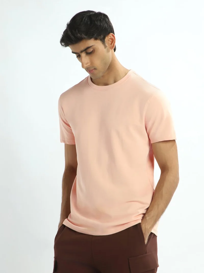 NOBERO  Men's Solid Regular Fit T-Shirt for Men | Best Price UAE