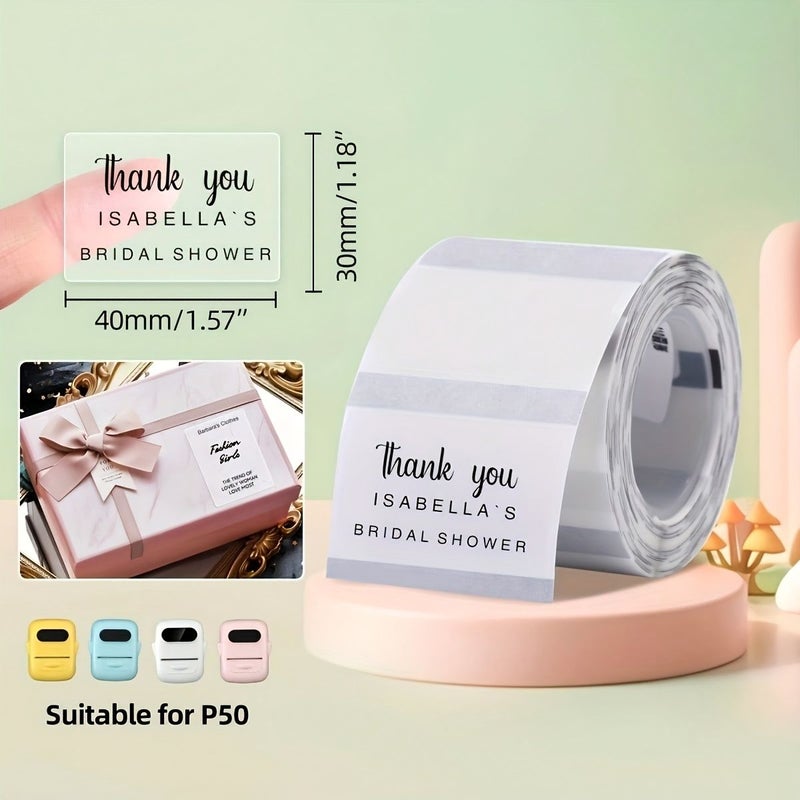 2 Rolls 4030 1 Transparent 1 Laser 460pcs Address Label Sticker Sheet Assorted Sizes 50x50mm 150 Sheets 40x30mm And 50x30mm 230 Sheets For Portable Printers Home Office Holidays - Image 3