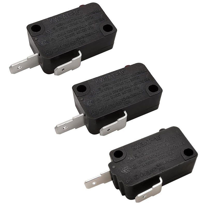 Microwave Oven Door Switch Replacement Part 16A 125VAC KW3AT16 Downward Compatible with KW3A16 2X Normally Open 1x Normally Closed