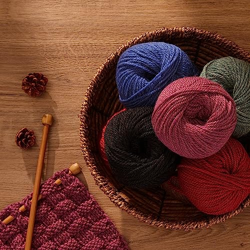 Gisimo 100% Merino Wool Yarn, 3-Ply Luxurious and Soft Yarn for Hand Knitting & Crocheting (Light Blue, 1Ball) - Image 5