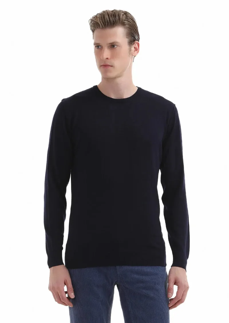 RAMSEY Navy Blue Knitwear Sweatshirt