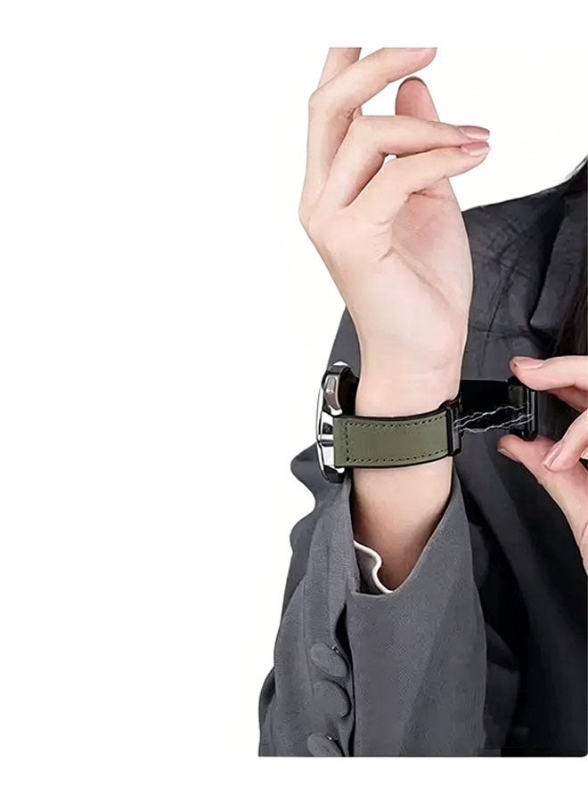 Happy D Genuine Leather Bands Compatible with Apple Watch Band 44mm 45mm 46mm 49mm for Men Women,Adjustable Magnetic Strap Top Grain Leather Wristband for iWatch Series 10 9 8 7 6 5 4 SE Ultra/Ultra 2 - Image 3