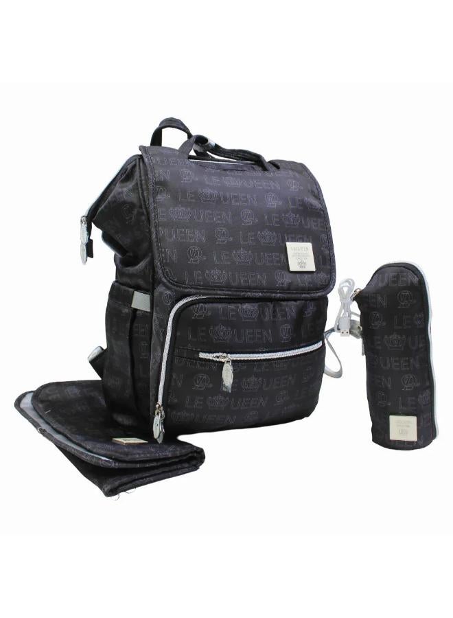 LeQueen Diamond 8th Special Edition Soft Waterproof Diaper Bag - Black - Image 1