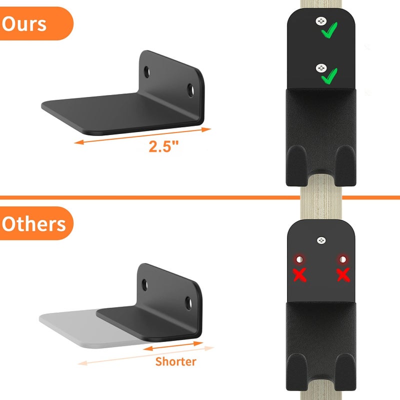 WALMANN 3 Pack Bike Pedal Hanger Wall Mount, Heavy Duty Horizontal Bike Rack for Garage Wall, Bike Display Stand for Home Holds Up to 70LBS - Image 4