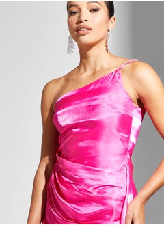 Namshi x Lama One Shoulder Dress With Side Slit  - Image 3