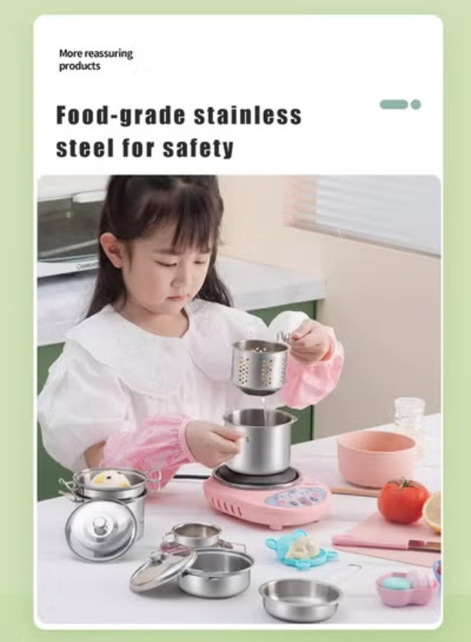 JS-Kids' Real Cooking Mini Kitchen Toy - Image 2