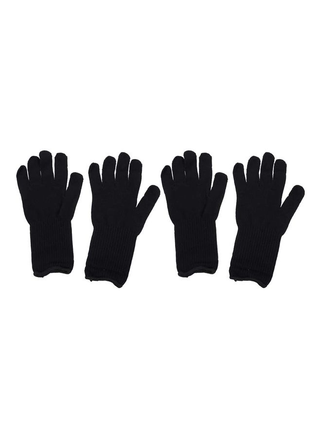 2-Pairs Anti-Scalding Heat Protective Glove Black 25x11x1cm - Image 1