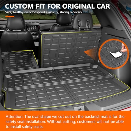 powoq Trunk Mat Compatible with 2021-2025 Chevy Trailblazer Backrest Mat (Only for Upper Deck) Replacement for 2021 2022 2023 2024 2025 Chevy Trailblazer Accessories (Trunk Mat+Backrest Mat) - Image 2