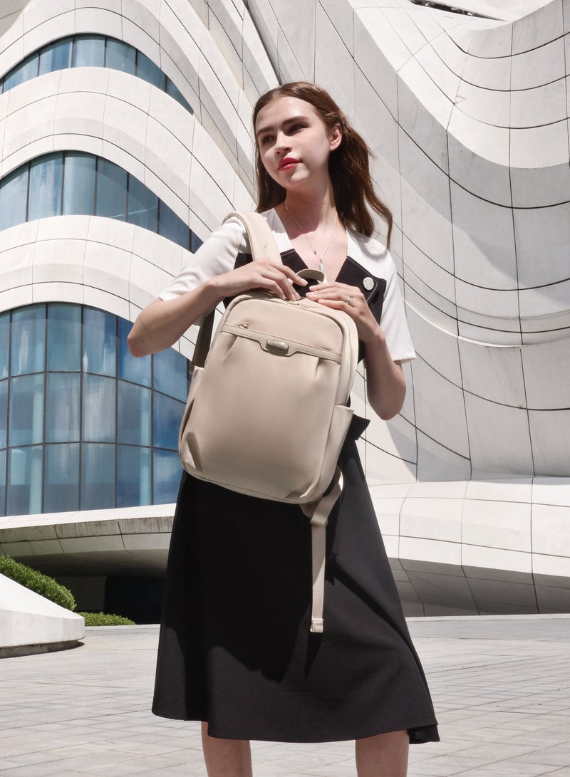 شانتريا CB00769 شنطة ظهر 15.6-انش للكمبيوتر المحمول مقاومة للماء خفيفة الوزن متينة مناسبة للسفر للعمل للأعمال حقيبة للنساء من شانتريا - كاكى - Image 2