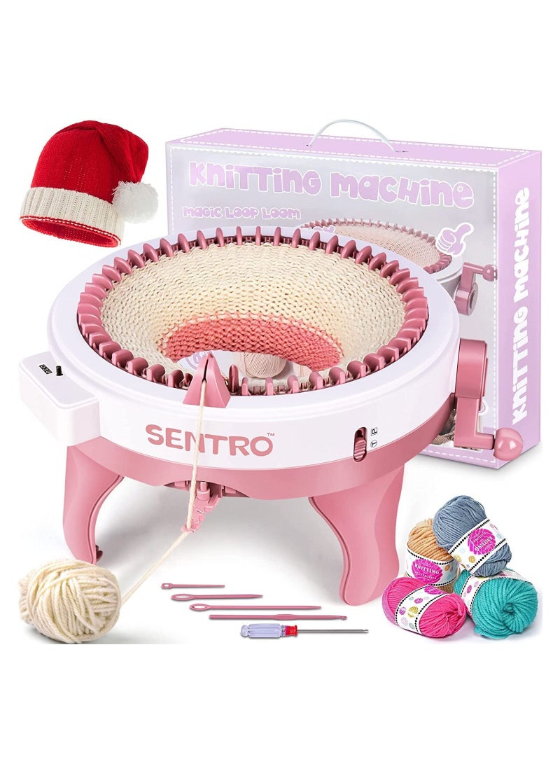 Sentro 48 Needles Smart Weaving Round Loom, Knitting Machines Knitting Board Rotating Double Knit Loom Machine Kit for Adults/Kids DIY Knit Scarf Hat Sock  - Image 1