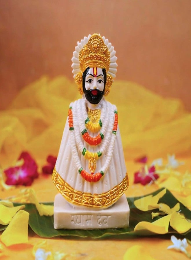 Servdharm Khatu Shyam Ji Murti for Home and Gifting | 5.9" Resin Baba Baba Khatu Shyam Ji Idol Statue | Decorative Showpiece for Pooja and Home Decor - Image 1