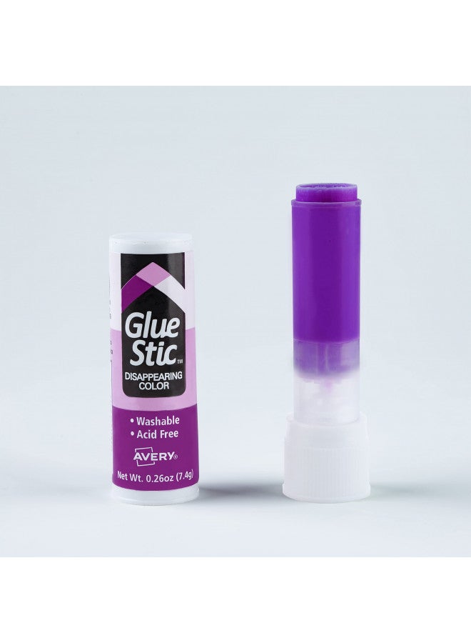 Avery Glue Stick Disappearing Purple Color, Washable, Nontoxic, 0.26 oz. Permanent Glue Stic, 6pk (98096) - Image 1