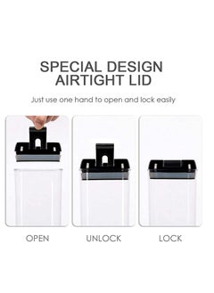 TYCOM TYCOM Food Storage Containers, Swift 7 Pieces BPA Free Plastic Cereal Containers with Easy Lock Lids, for Kitchen Pantry Organization and Storage, Include 8 Labels Stickers - (Black)  - Image 5