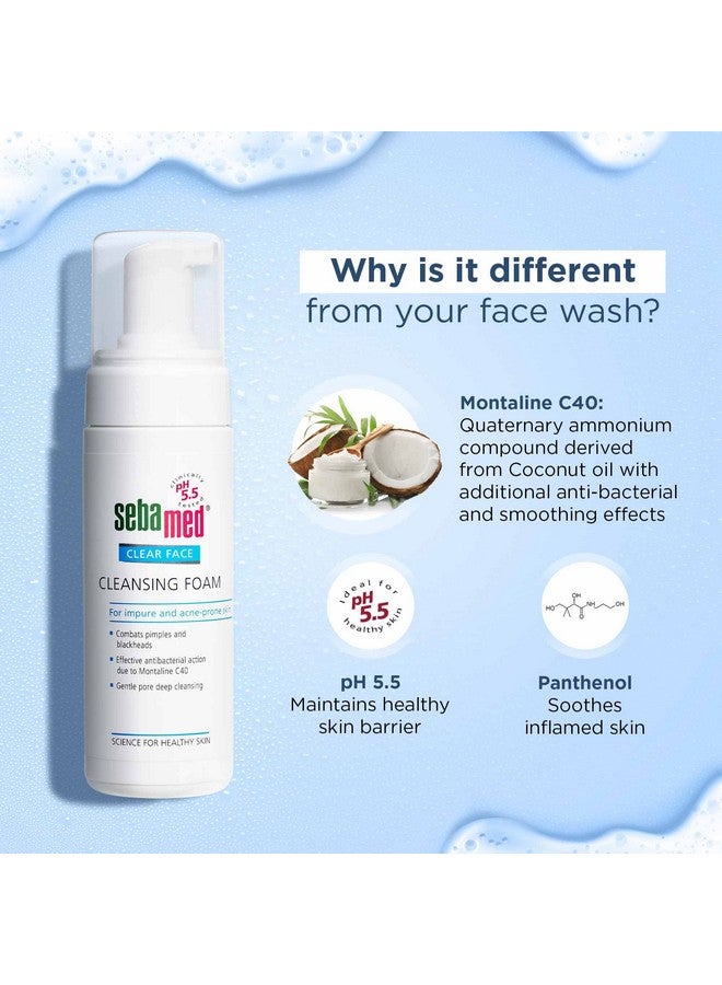Sebamed Clear Face Cleansing Foam For Acne Prone Skin, Ph 5.5 I Combats Pimples & Blackheads, Gentle & Effective Deep Pore Cleansing, Best For Men & Women L Oil Free L Non Drying, 50 Ml - Image 4