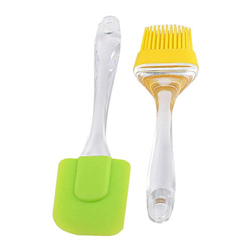 Naivete Heat Resistant, Non-Stick Silicone Oil Brush and Spatula, Cake Bake, Barbeque, Pastry Brushes, Mixer, Tandoor, Baking, Cooking, BBQ, kitchen brush (Multicolour) - Image 1