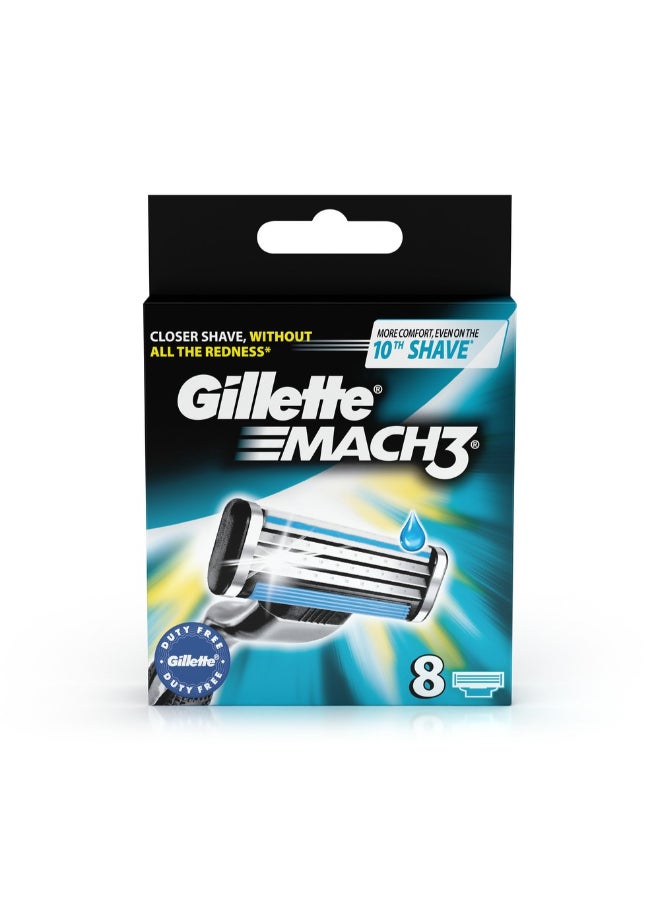 Gillette Mach3+ Men's Refillable Razor: 8 Blade Refills - Image 2