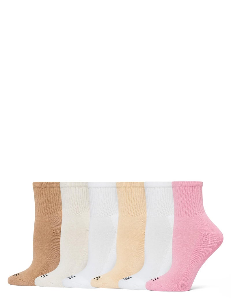 HUE Women's Mini Crew Sock 6 Pair Pack, Beauty - 6 Pair Pack, One Size - Image 1