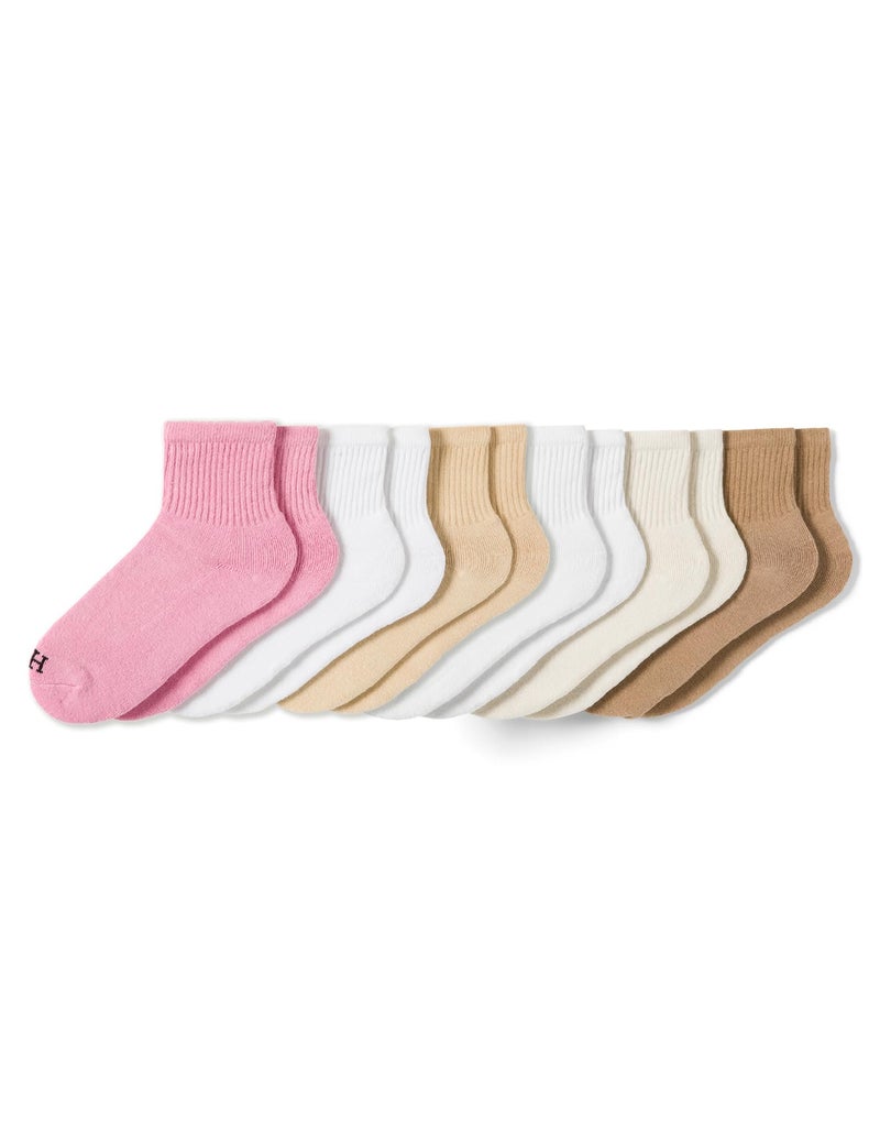 HUE Women's Mini Crew Sock 6 Pair Pack, Beauty - 6 Pair Pack, One Size - Image 2