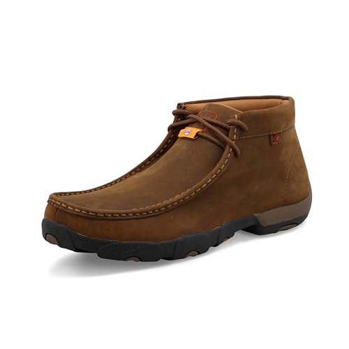 Twisted X Mens Work Chukka Driving Moc Moc Toe Distressed Saddle Electrostatic Dissipative 75 W - Image 1