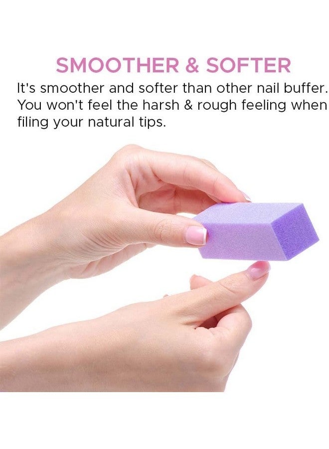Tachibelle 10 Pcs Premium Made In Korea Purple Buffer White 100/180 Grit Premium 4-Way Nail File Buffing Block  - Image 3