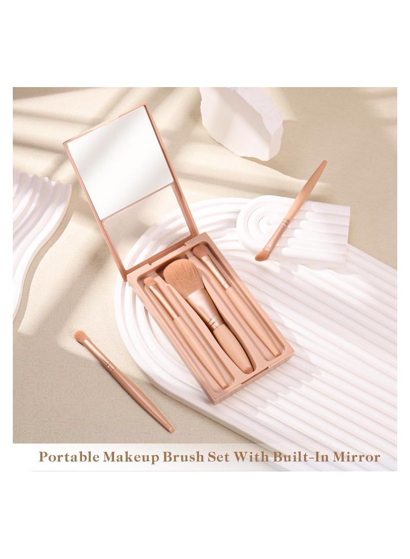 general travel makeup brush set，travel size makeup brushes，travel small makeup brush set， makeup brush travel case， mini makeup brushes travel set, travel make up brushes set - Image 2