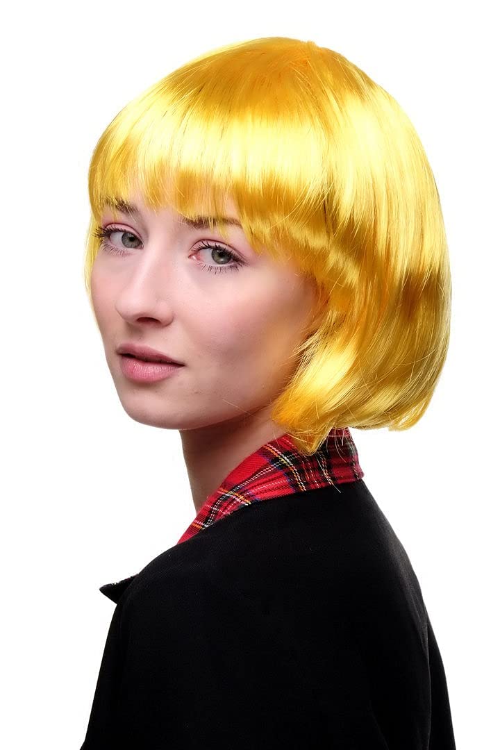 LIULIUBTY 9 Pieces Short Bob Hair Wigs 12" Straight with Flat Bangs Synthetic Fluorescence Colorful Cosplay Daily Party Costume Wigs for Women with Wig Cap - Image 3