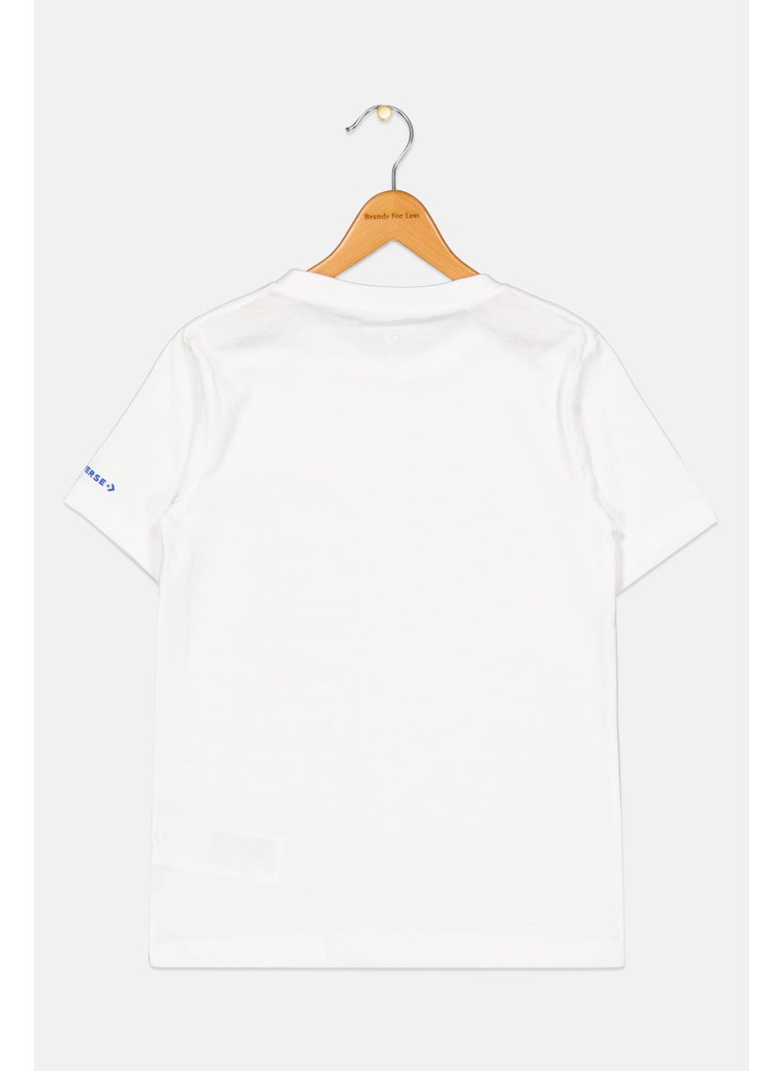 CONVERSE - Kids Boy Sportswear Short Sleeve Training T-Shirts, White Combo - Image 1