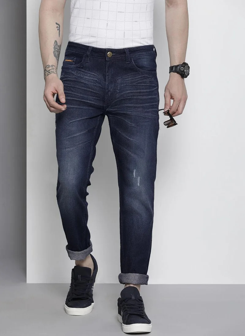 Men Slim Fit Solid Mid-Rise Stretchable Jeans