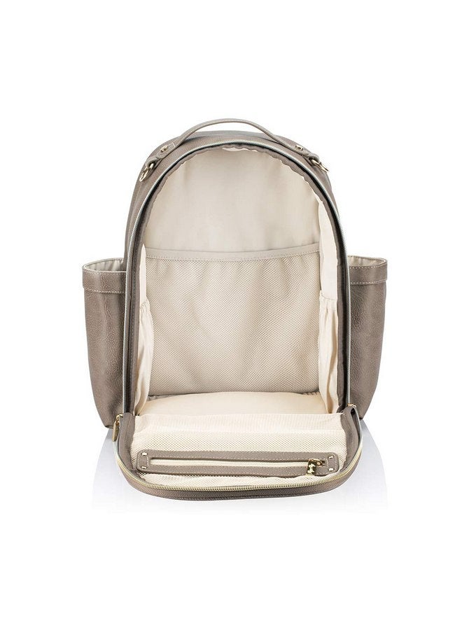 Itzy Ritzy Itzy Ritzy Mini Diaper Bag Backpack - Chic Mini Diaper Bag with Changing Pad, 8 Total Pockets (4 Internal and 4 External), Grab-Top Handle and Rubber Feet (Vanilla Latte) - Image 3