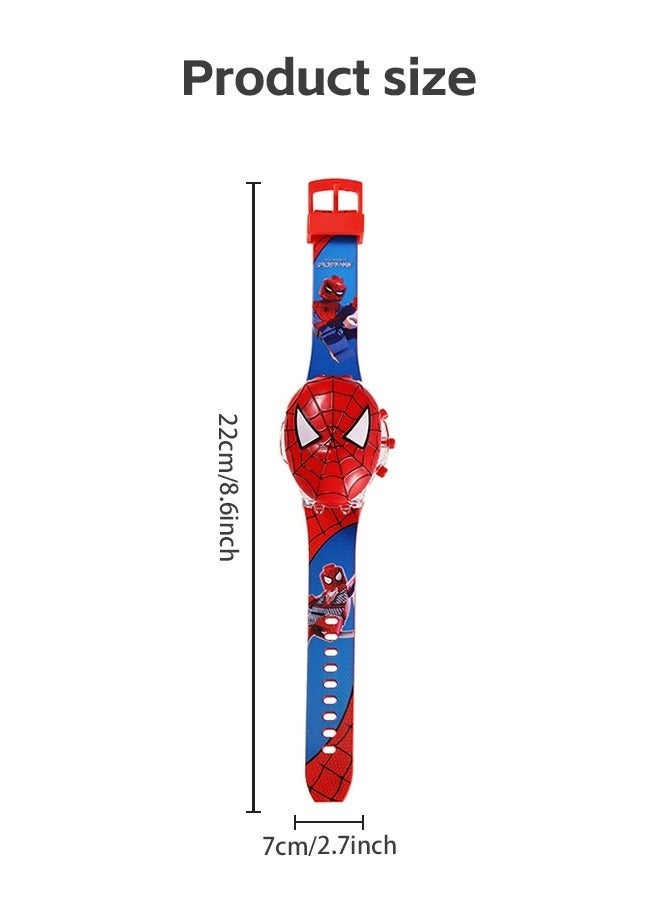 Spiderman Cartoon Children's Watch, Children's Luminous Watch Toys With Light Effects, Children's Electronic Watch With Music, Children's Flip Cartoon Watch - Image 4