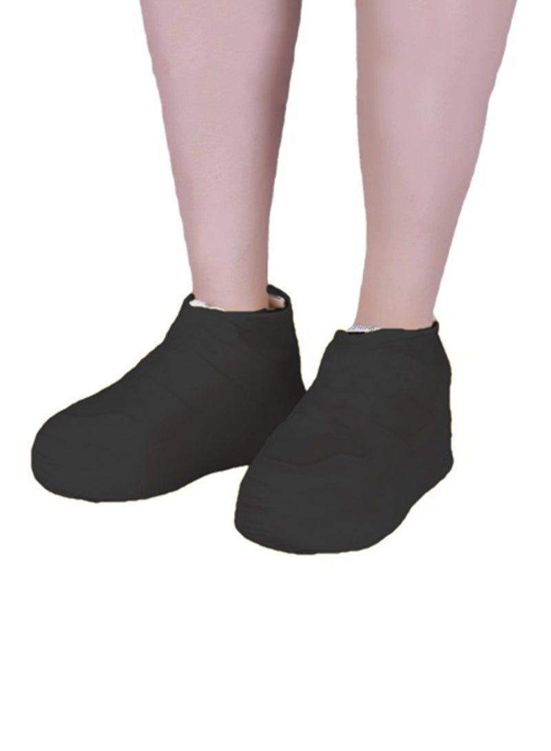 Waterproof Shoe Covers,Non-Slip Water Resistant Overshoes Silicone Rubber Rain Shoe Cover Outdoor cycling Protectors apply to Men,Women,Kids(4Pcs,Large,Black) - Image 3